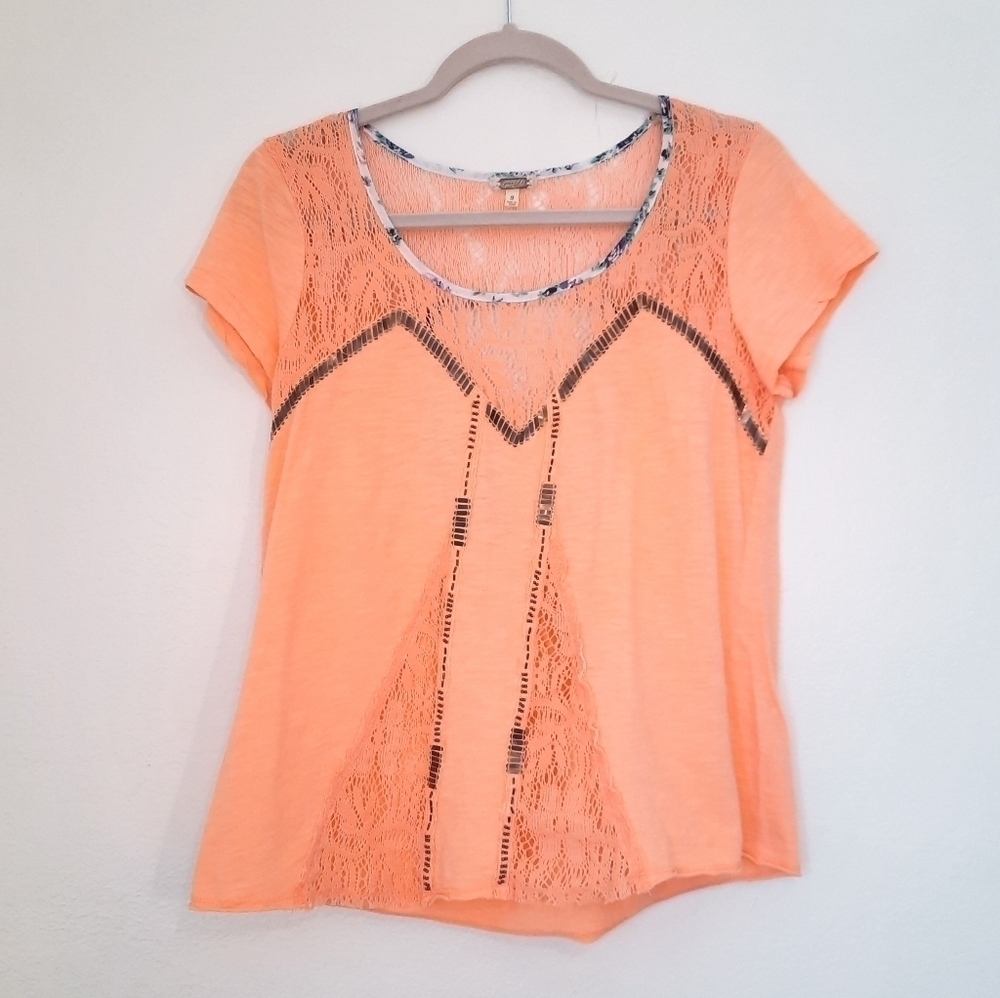 BKE BoHo Funky Open Back Tee S